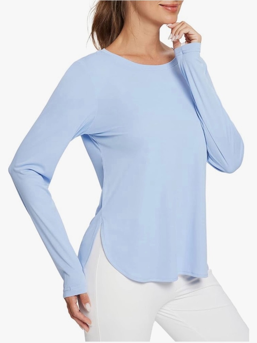 Baleaf Light Blue Long Sleeve Women's Tee UPF 50+